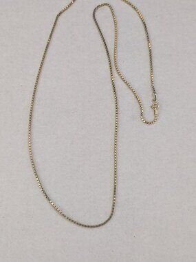 Vintage Danecraft Italy 925 Sterling Silver Gold Vermeil Box Chain Necklace 24"